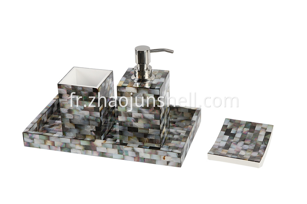 Handmade Black Mother of Pearl Wholesale Bathroom Set